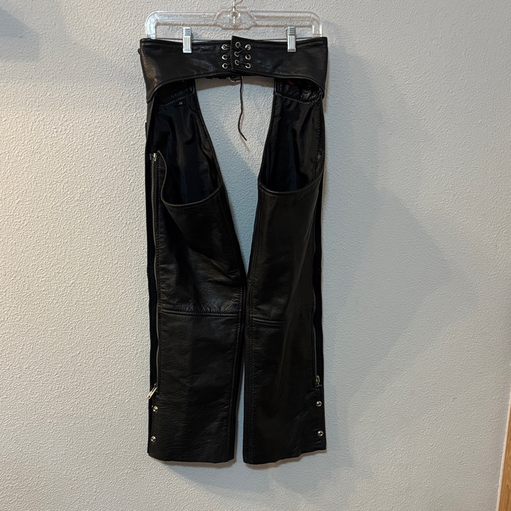 Interstate Leather Black Leather Chaps